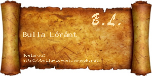 Bulla Lóránt névjegykártya